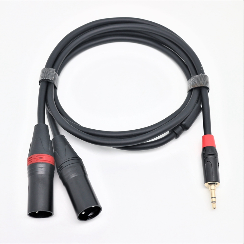  Unbalanced 3.5mm Mini Jack TRS Stereo Aux to Double Male XLR Adapter 1/8 Inch to Dual XLR Male Y-Sp