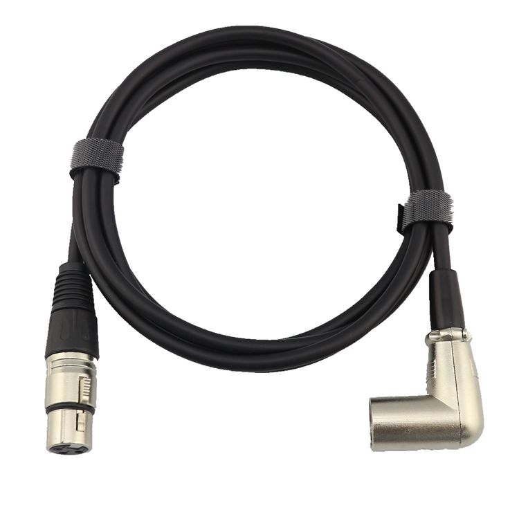  DESC:DMX Cable, 6.5 ft XLR Microphone Cord with Male Right Angle – Balanced Extension Cable