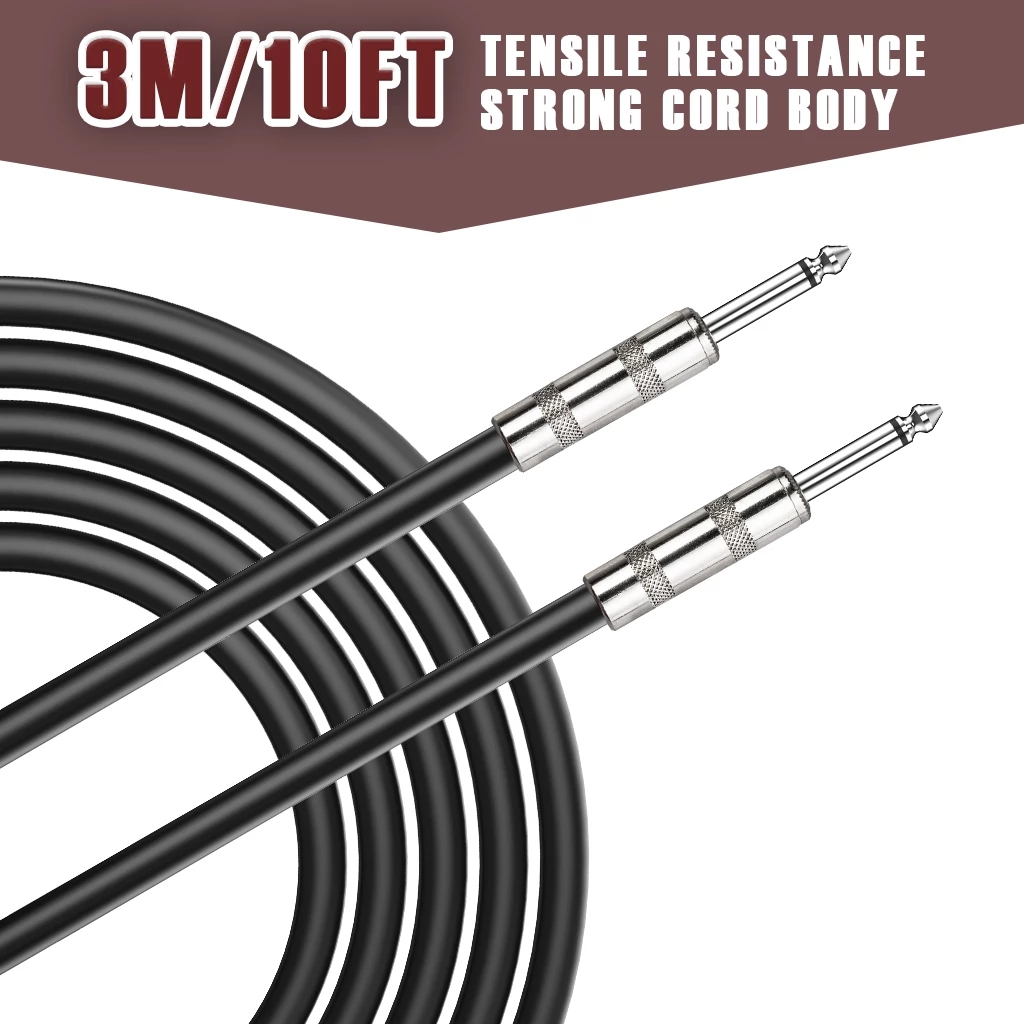  High Quality Wholesale Custom Cheap Musical Instrument Parts 3/6/10 Meter Jack Guitar Cables