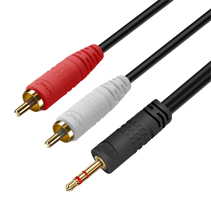 A two-point audio computer speaker cable