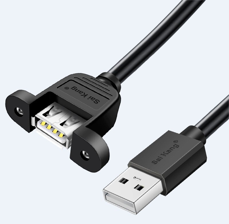 USB2.0 extension cable with ear male pair, master screw hole, fixed computer case, bezel cable, data