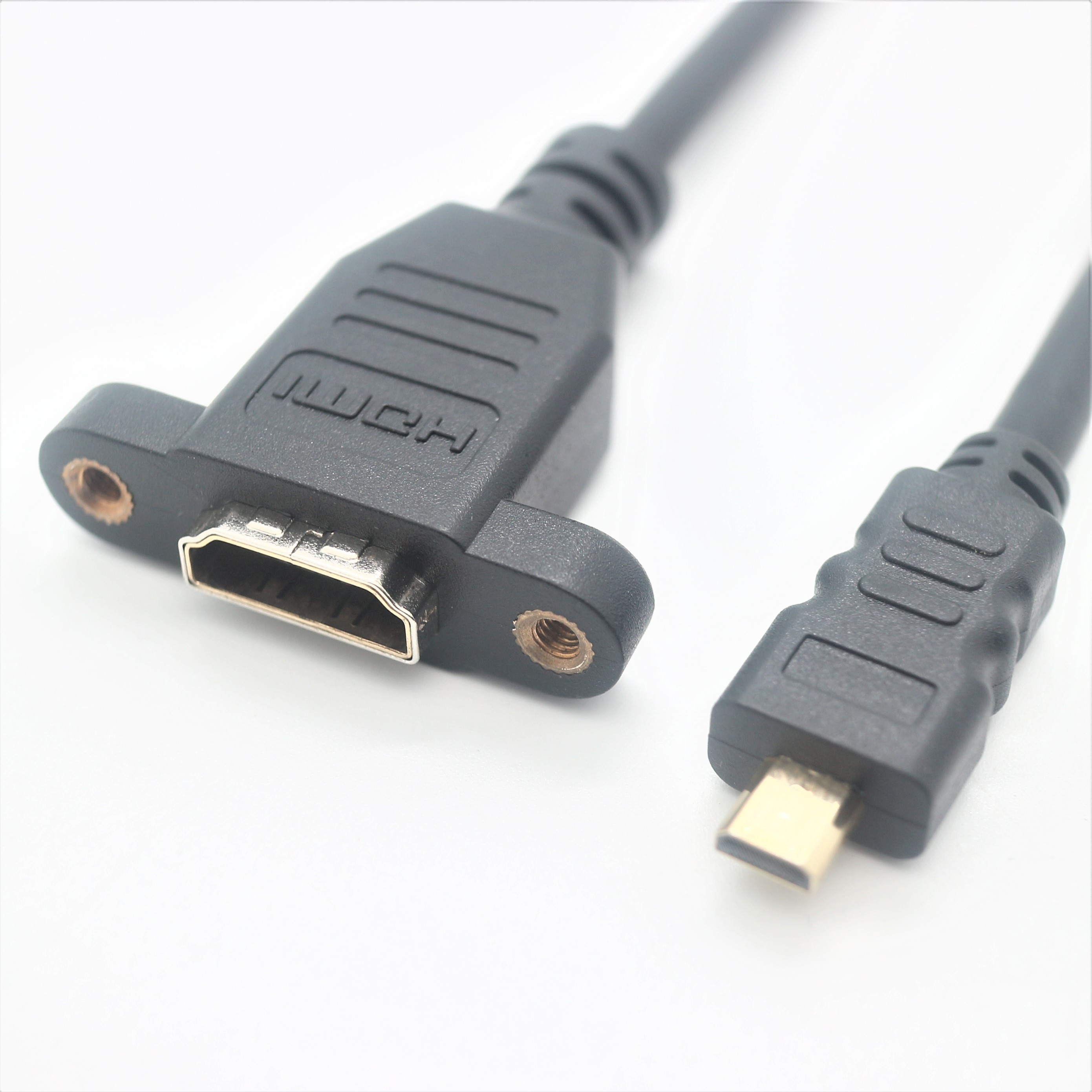 HDMI D-TYPE MICEO to A-TYPE Female Ampaural Dual Screw Conversion Cable