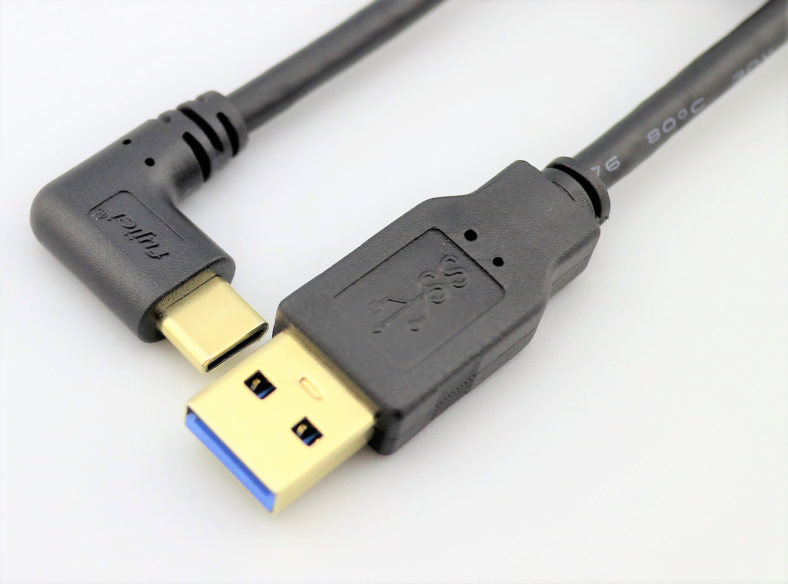 USB3.0M MALE SIDE BEND POSITIVE BEND TO TYPE-CM MALE SIDE BEND STRAIGHT HEAD A VARIETY OF GOLD PLATE