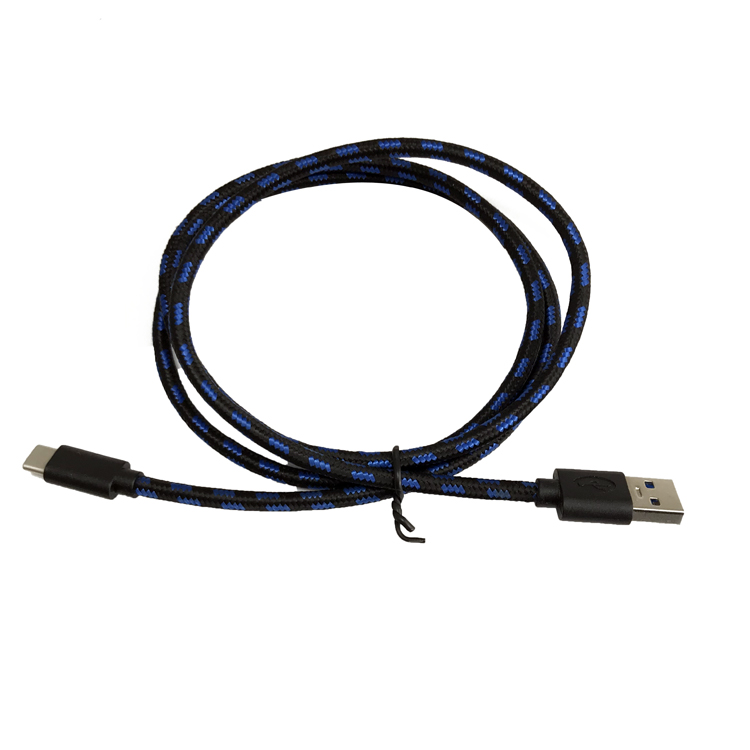 USB3.0AM-3.1 MALE TYPE-CM MALE NICKEL-PLATED SEAMLESS STRETCH HEAD PLUS MULTI-COLOR OUTER NET