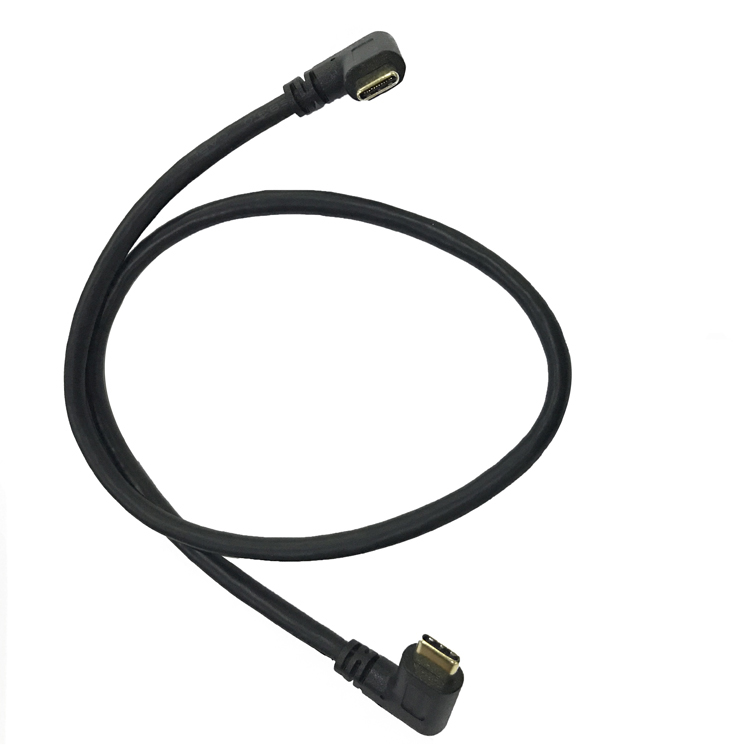 USB3.1 MALE TO MALE SIDE BEND TYPE-C MALE TO MALE SIDE BEND GOLD PLATED WIRE