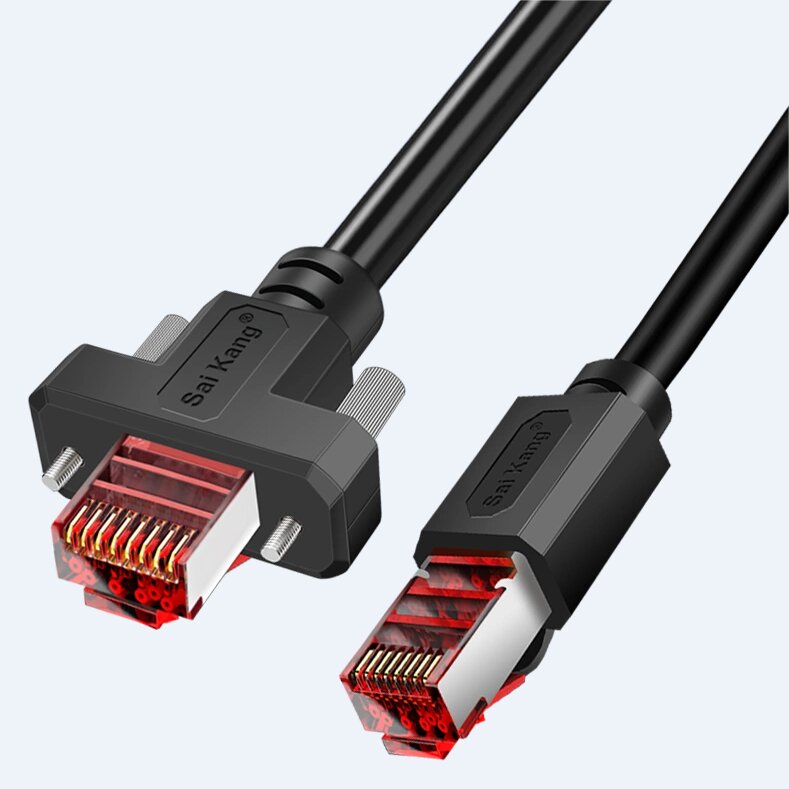 Industrial camera network cable, gigabit network cable, six categories with screw network jumper, pu