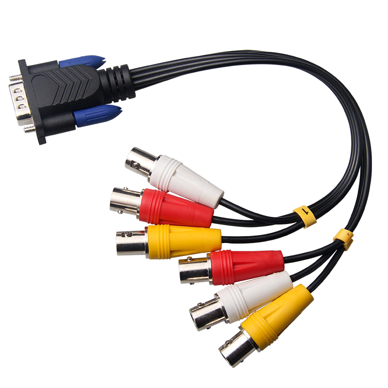 VGA to 6BNC male audio and video cable