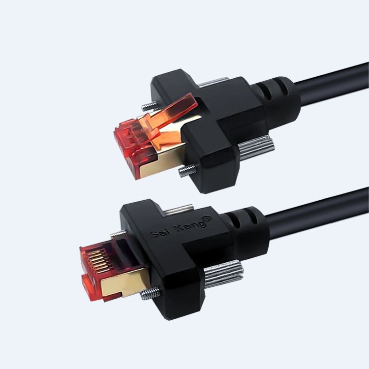 Double-shielded ethernet cable with screw-fastened e-chain®