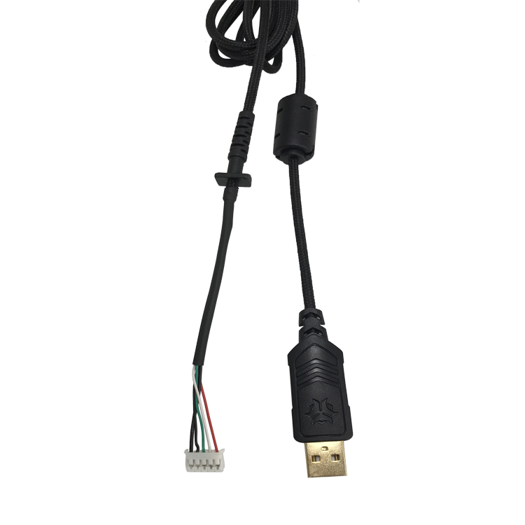 USB2.0AM Gold plated OEM customized mouse wiring plus magnetic ring plus cable