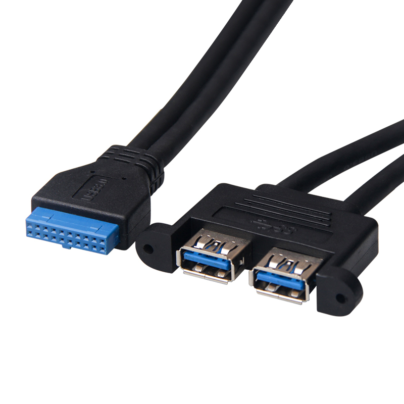 USB3.0 20PIN HSG for 2 USB3.0AF baffle cable