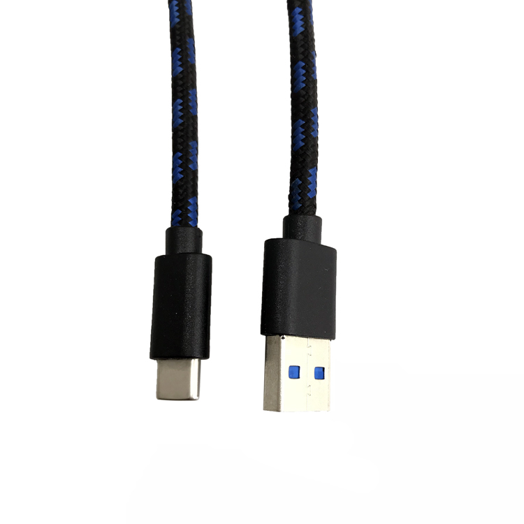 USB3.0AM-3.1 Male TYPE-CM male nickel-plated seamless drawing head with multi-color outer net cable
